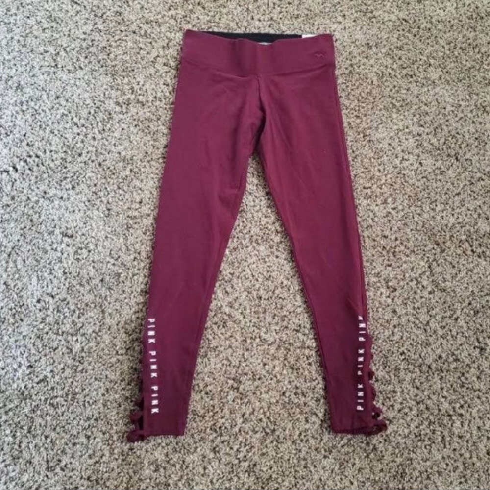 Victoria secrets pink maroon leggings.